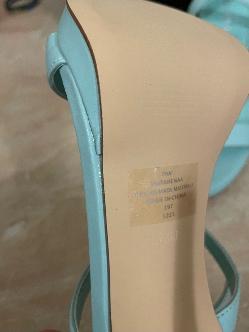 GUESS Ankle Strap Heels Tiffany Blue - Picture 3 of 3